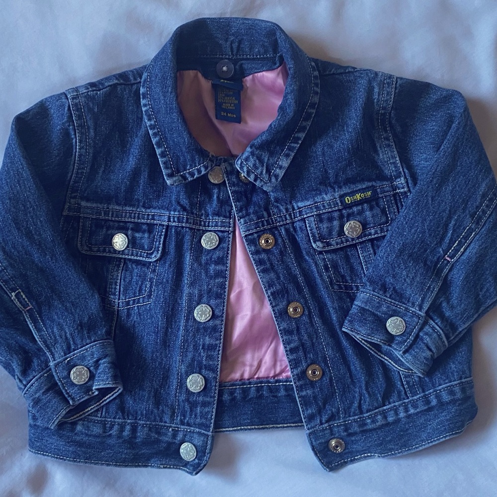 OshKosh Baby Girl 24 Month Satin Lined Denim Jean Jacket